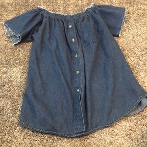 Off the shoulder Jean dress